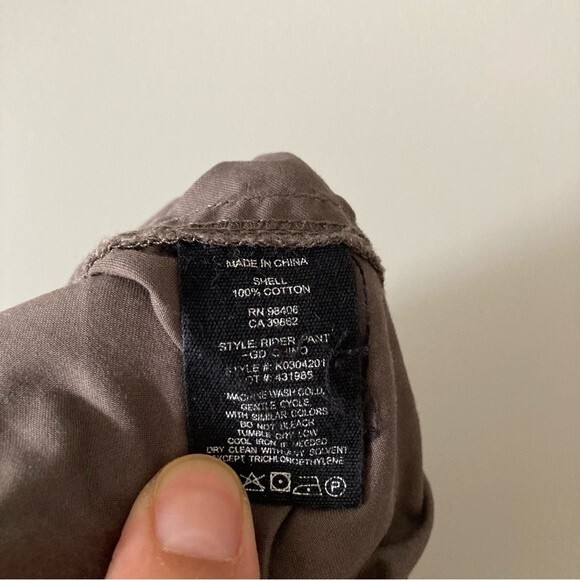 Theory Pants Rider Chino Slim Fit Cropped Ankle Zipper in Ash Gray Brown 6 - Picture 8 of 9